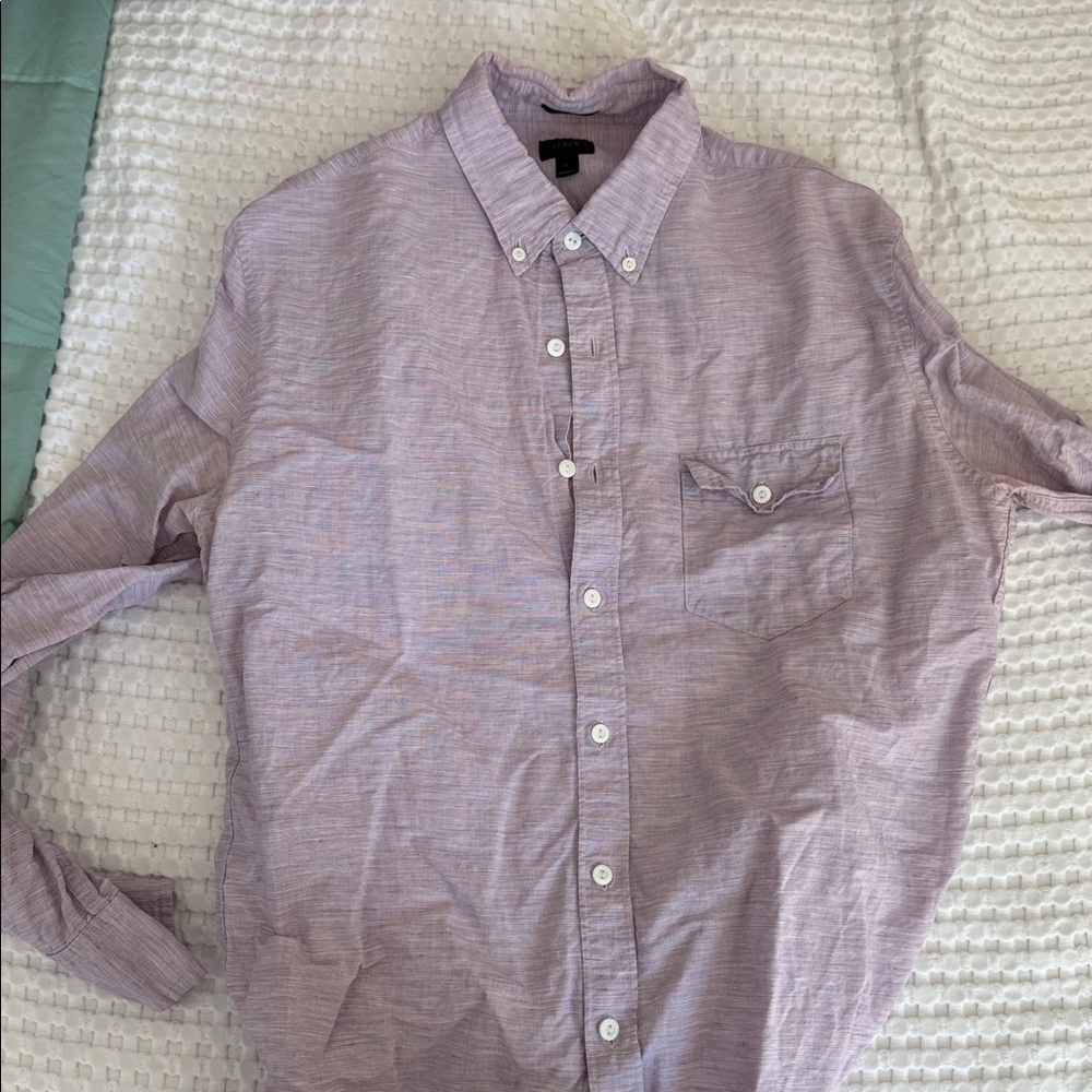 J. Crew Lavender Slim Fit linen Shirt